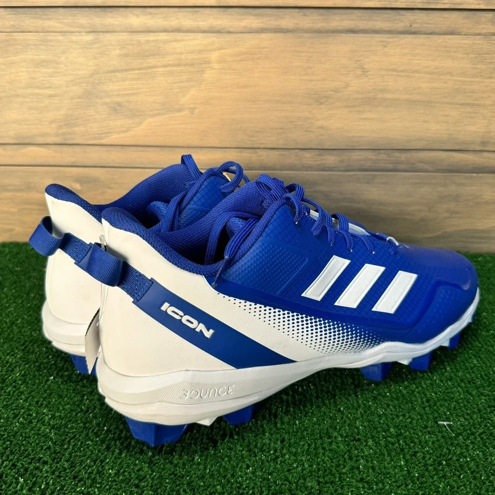 New Men's FY4440 Adidas Icon 7 MD‎ Low Molded TPU Baseball Cleats Size 15 Blue